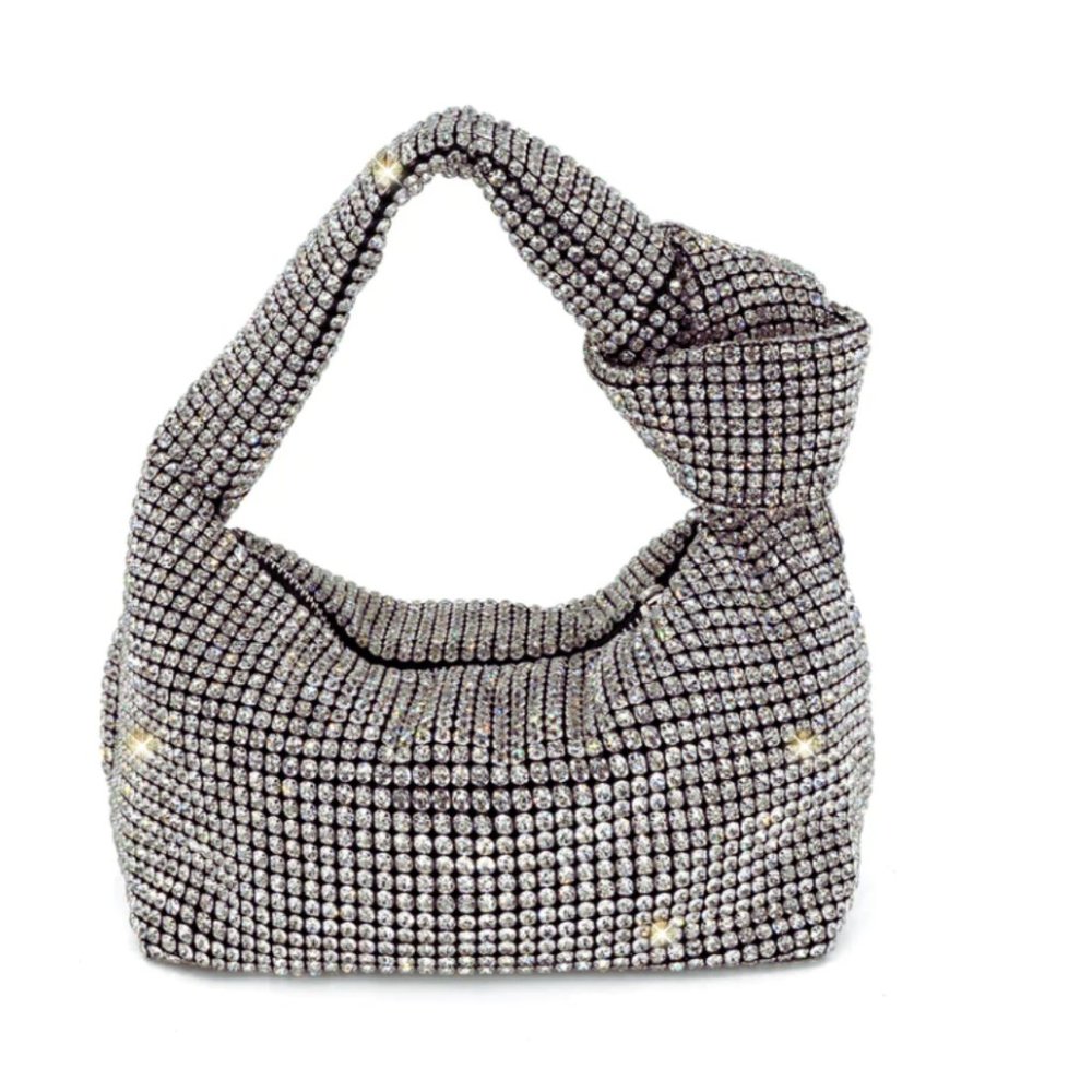 Madison West Rhinestone Silver Handbag - NWT